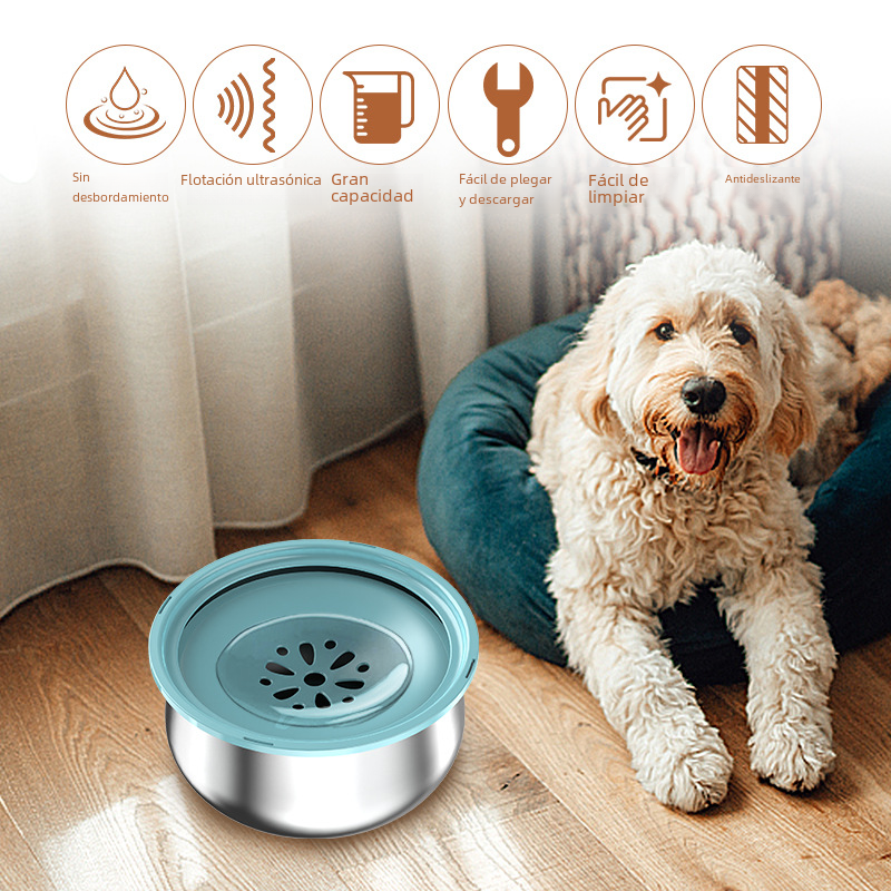 Spill-Proof Stainless Steel Water Bowl