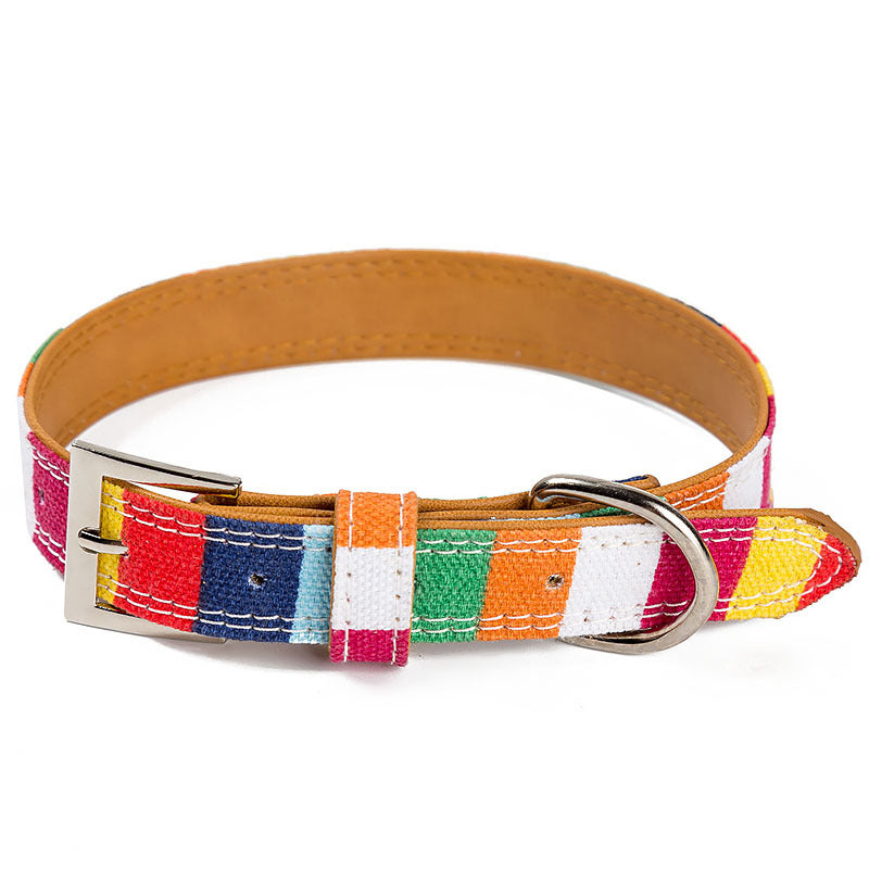 Colorful Striped Pet Collar