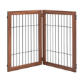 beeNbkks Extended Panels Pet Playpen Freestanding Pet Gate 2 Panels Foldable Pet Gate for Stairs Doorways House Wood Indoor Pet Barrier Fence for Dogs & Puppies