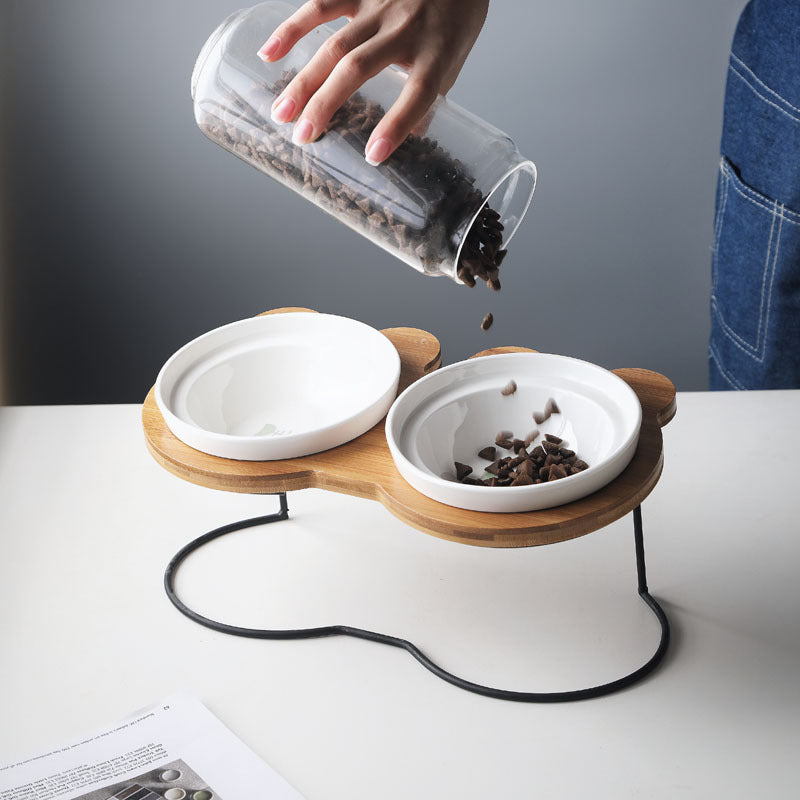 Raised Cat Bowl Stand by NESTVALOR
