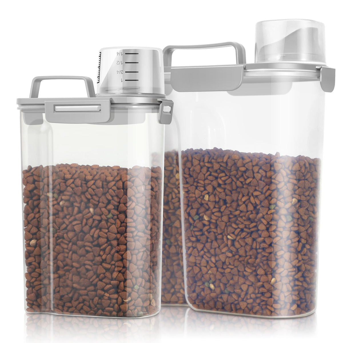 TBMax Pet Food Storage Containers 2 Pack 8-10 Lbs Airtight Dog Food Container Dispenser with Large Spout & Portable Handle Travel Dog Treat Cat Food Storage Bin Bird Seed Container