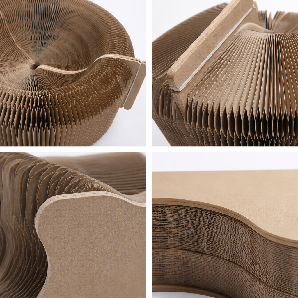 FlexScratch Transforming Cat Board corrugated material detail