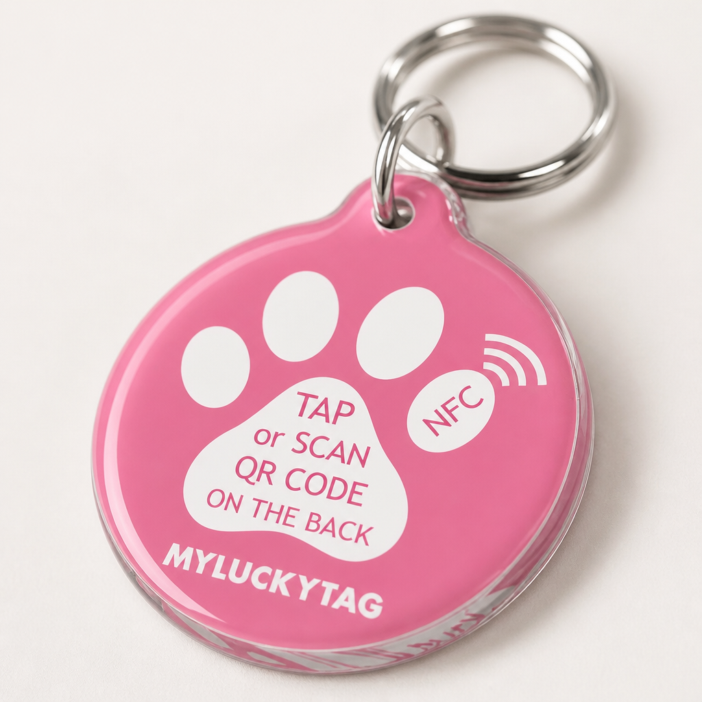 SmartScan NFC & QR Pet ID Tag material and attachment detail