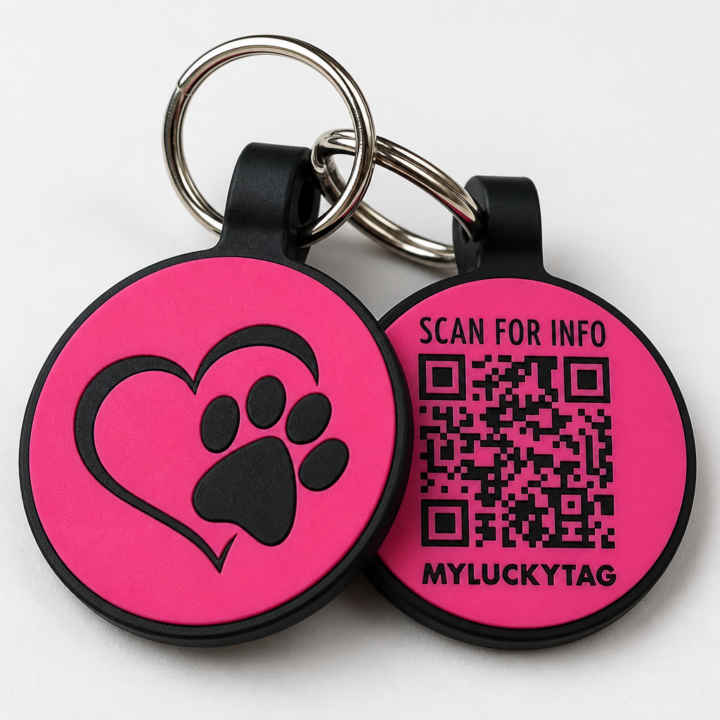 QuietScan QR Silicone Pet ID Tag silicone and hardware detail