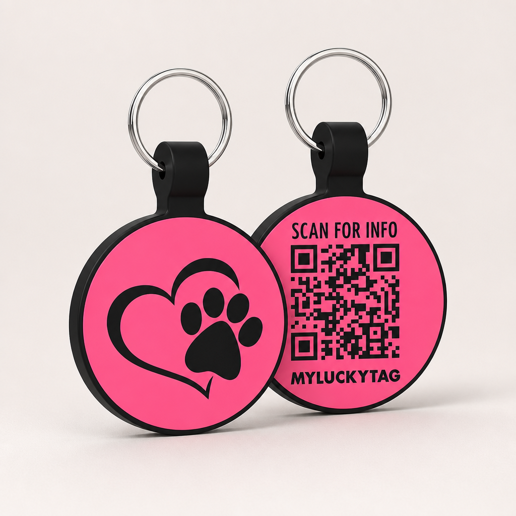 QuietScan QR Silicone Pet ID Tag premium ecommerce hero
